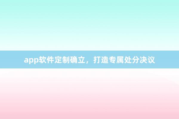 app软件定制确立，打造专属处分决议